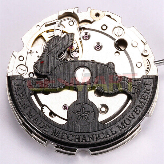 Black hollow rabbit rotor oscillating weight for Miyota 8215 watch movement, enhancing winding efficiency.