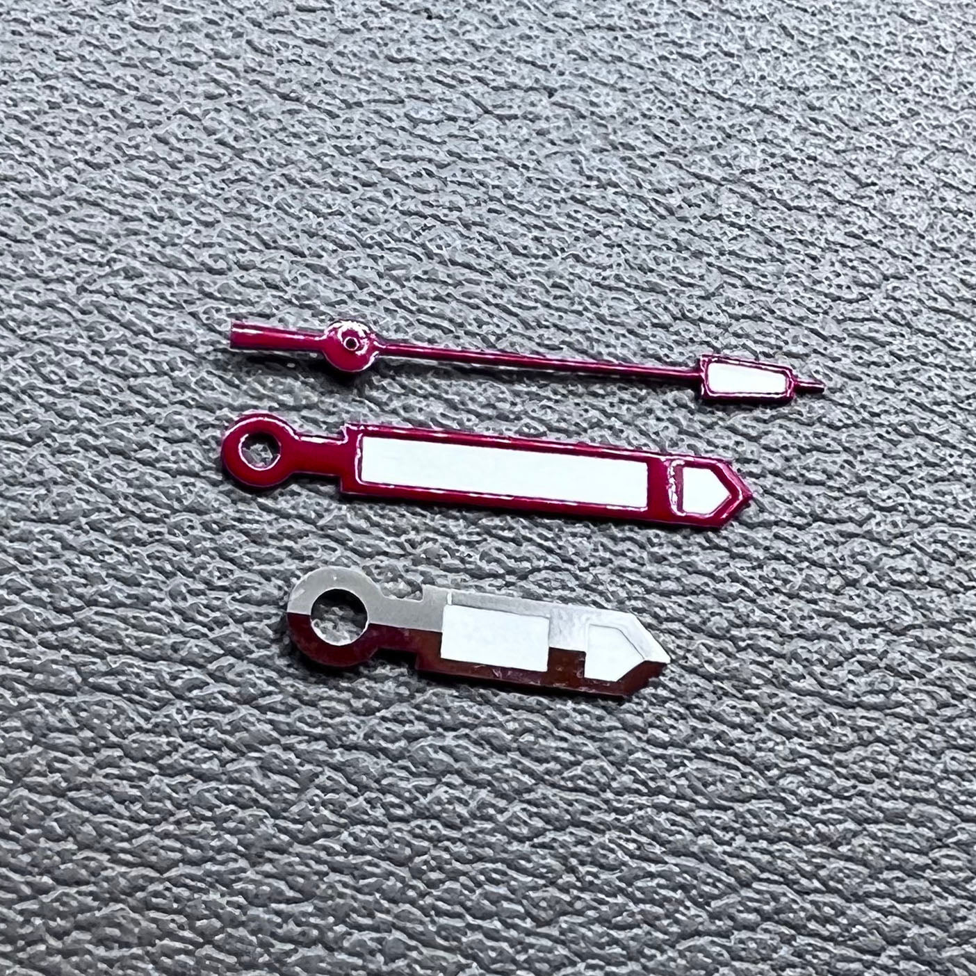 13.6x13.6x9mm Red+Silver Trim Watch Hands for Miyota 8215 8205 821A Mingzhu 2813