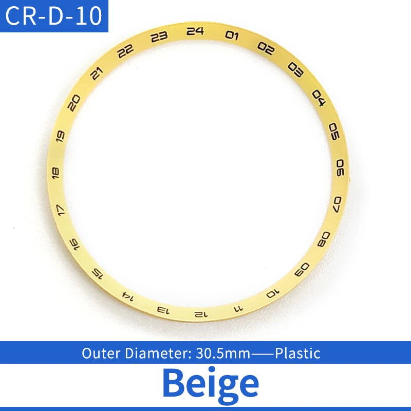 Modified Beige Plastic Watch Chapter Ring Suitable For Skx007 NH35 NH36 Movement