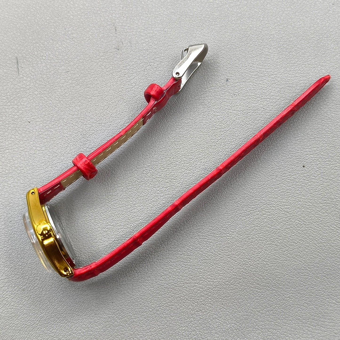 Seagull Manual Mechanical Red Srap Lady Watch Gradient Golden Nail Single Calendar