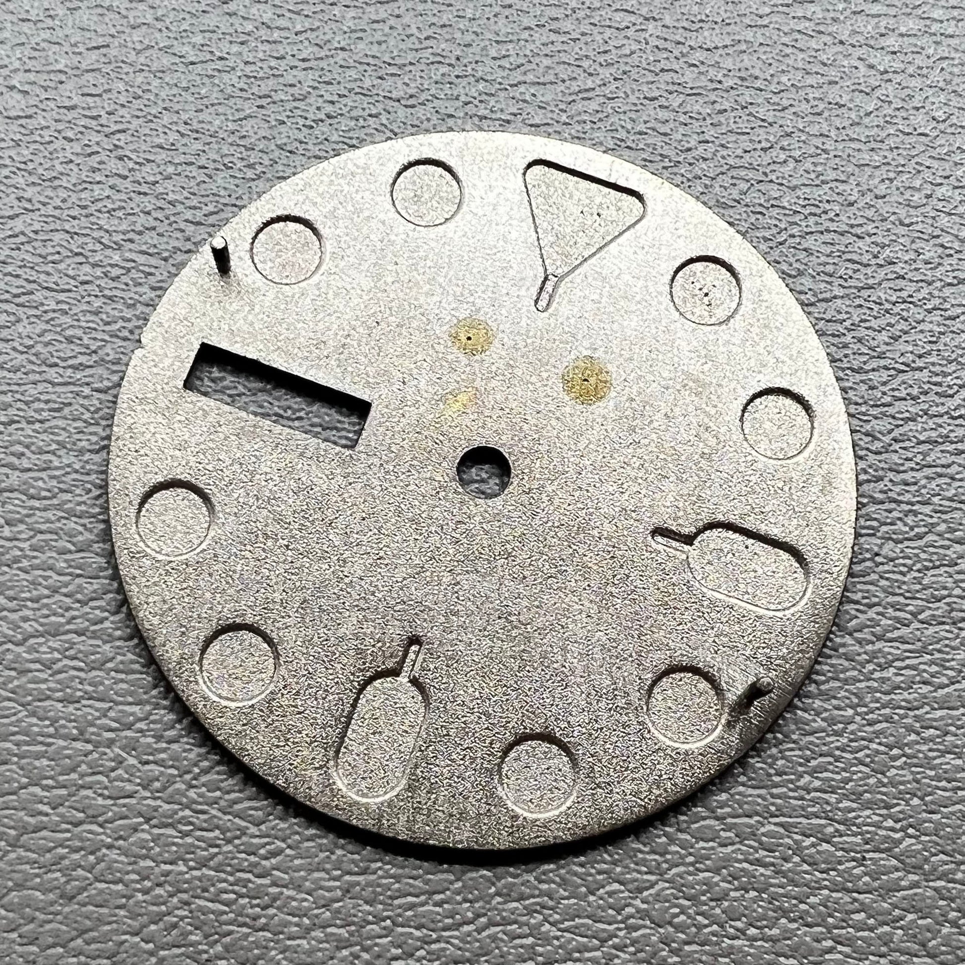 Green lume watch dial with black and silver trim, Nail Datejust style for NH35/NH36 movements.