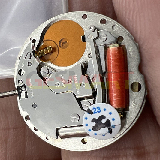 Ronda 784 quartz watch movement with date at 6, precision Swiss parts for accurate timekeeping