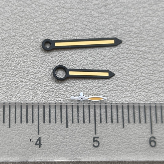 Orange Lume Black Trim Arrow Shaped Watch Hands for ST3600/ST3620/ETA6497/6498