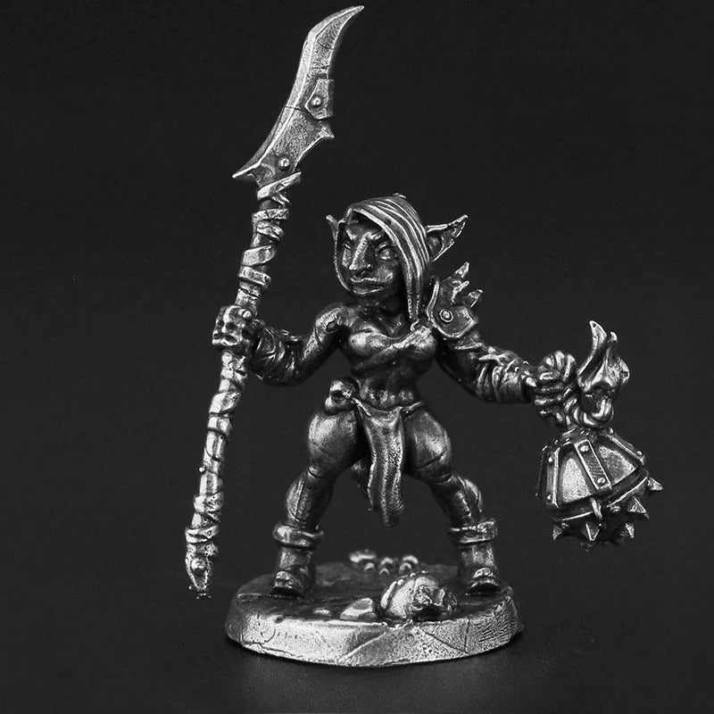 Goblin Javelin Shocker Copper Figurine White Bronze Fantasy Wargame 130-11