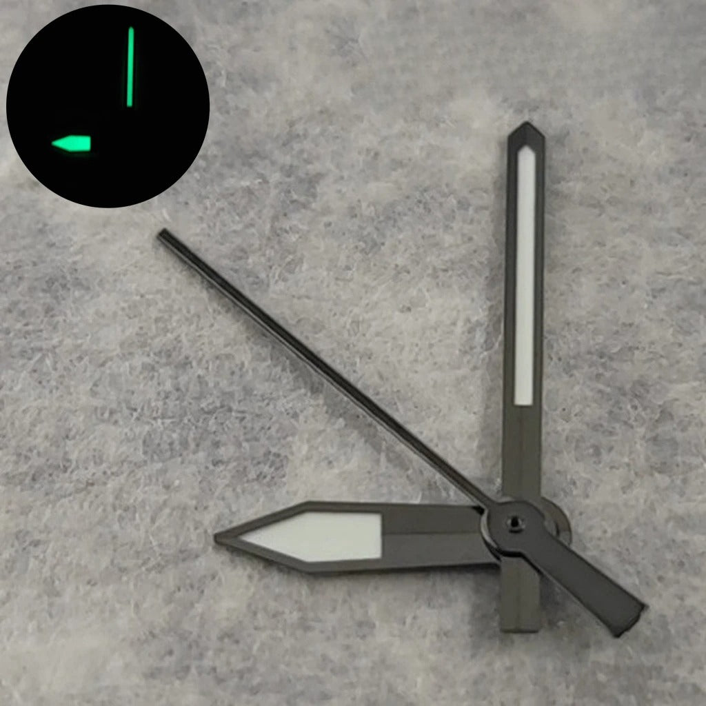 Gun Metal Gray Watch Hands C3 Luminous for NH35 NH36 4R36 7S26 7009 Movement