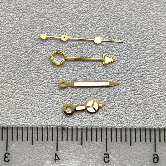 Golden Trim 4 Hands GMT Watch Hands for NH34 NH35 NH36 C3 Green Luminous