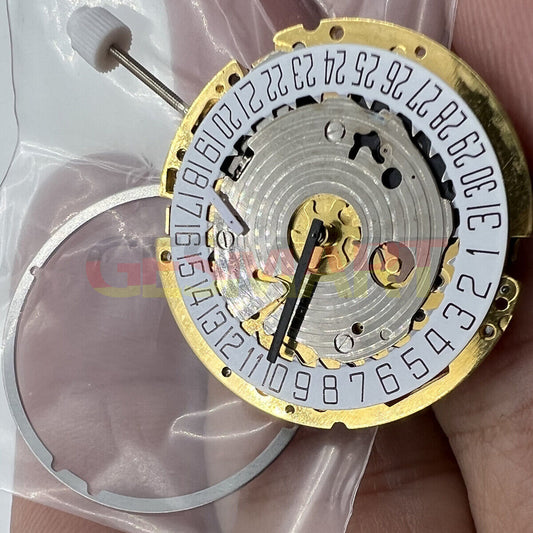 Watchmakers ISA 8176-2050 quartz watch movement with small second and date at 6, replacement part
