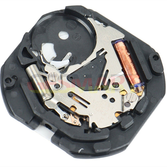 Japan-made Hattori Epson VX33 quartz watch movement with stem, precise timekeeping for repairs and upgrades