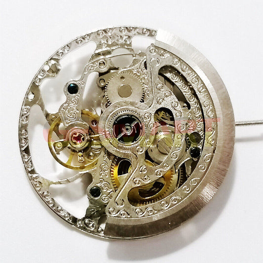 Hangzhou 2700 hollow 3 hands watch movement, precision China-made mechanism for accessories.