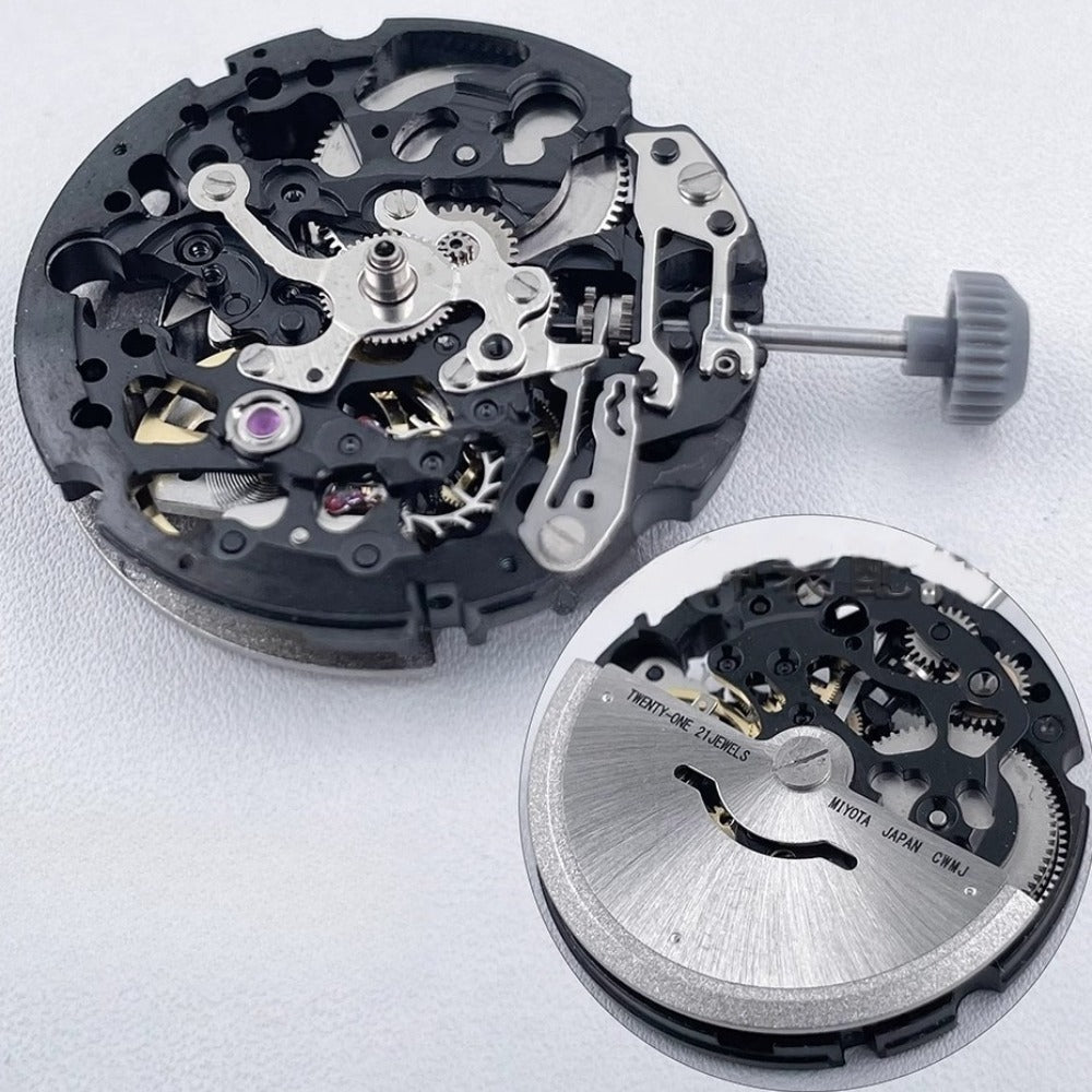 Genuine Miyota Black Hollow 8N24 Automatic Mechanical Movement Watch Part
