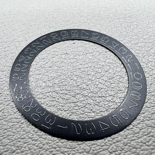 Set of 2 grey date disk wheels for NH35 NH36 watch movement, black background design