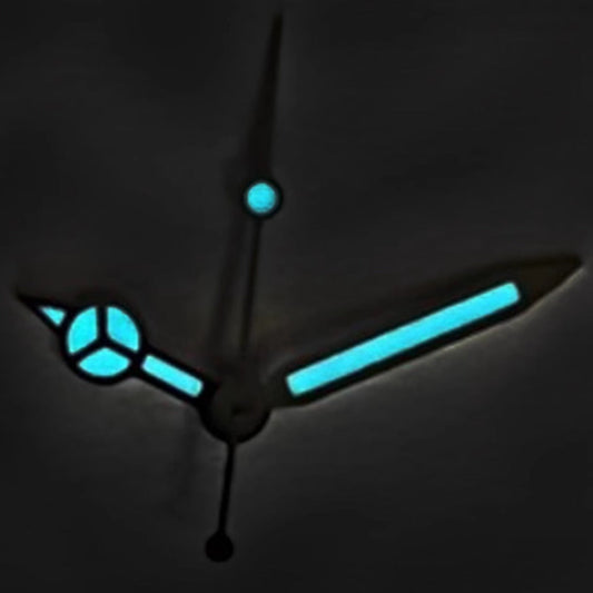Matte 17mm C3 Blue Lume watch hands for NH34-NH72 movements, perfect for accurate time reading