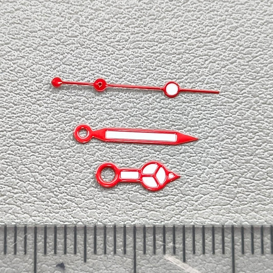 Red Trim Green Lume Watch Hands Set for NH34 NH35 NH36 NH38 NH39 Movement