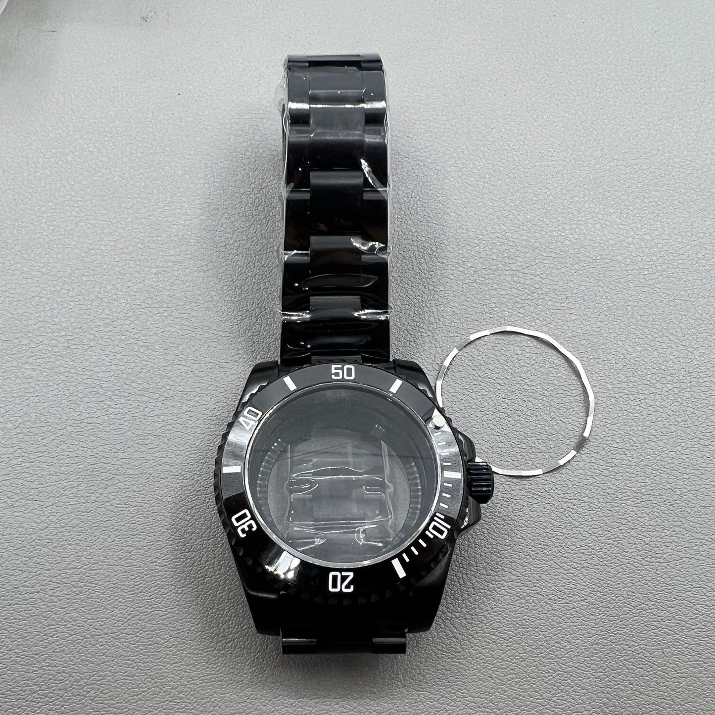 40mm PVD Stainless Steel Strap Sapphire Glass Ceramic Ring Watch Case for NH35/NH36