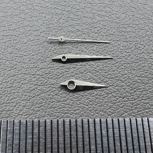 Silver watch hands set for Miyota 2035 movement, sizes 12mm, 11mm, 9mm ? precision fit.