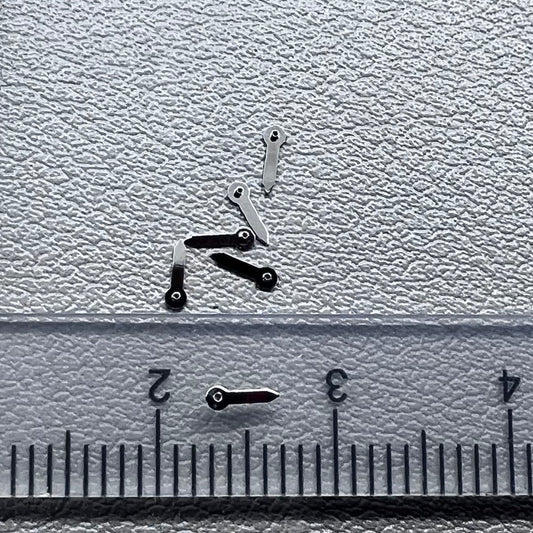 Set of 3 silver 3.5mm small second hands for Miyota JS15 watch movement, precise and stylish.