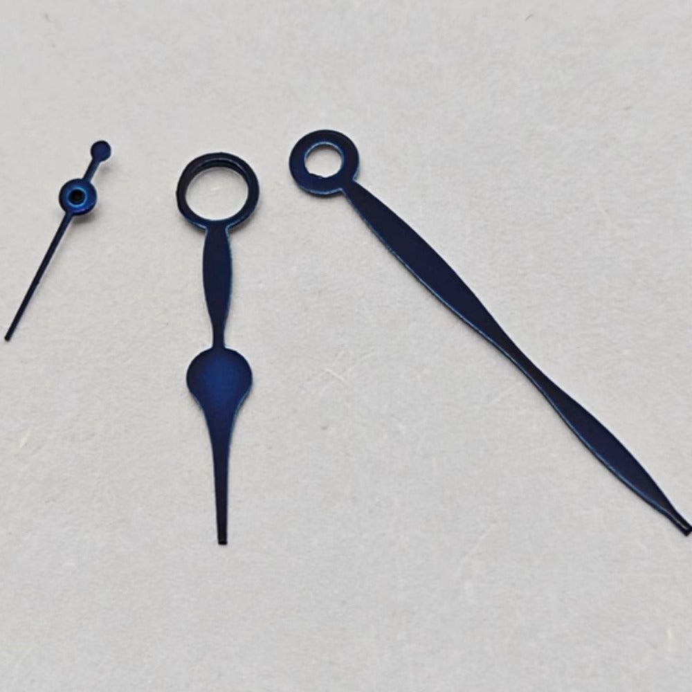 Blue no lume watch hands set for ETA6497 6498 ST3600 movement, precise fit.