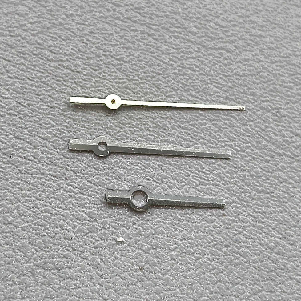2 Sets No Lume Simple Long SilverTrim Watch Hands for NH35/NH36/4R/7S Movement