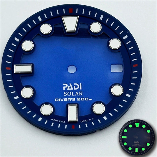 31 8mm Diver Datum Luminous Green Zifferblatt Blau abgestuft für VS42