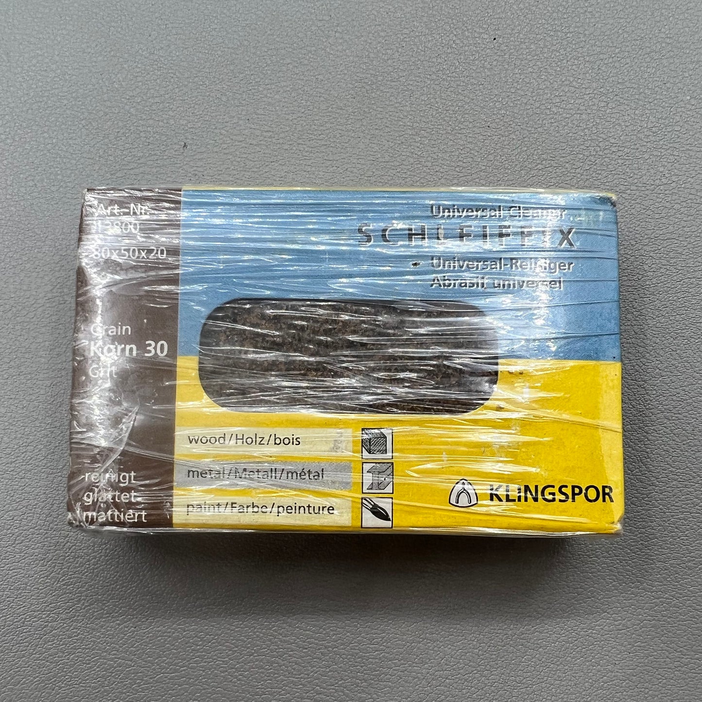 CHLEIFFIX MSA26.297-240 abrasive eraser block, 80x50x20mm for precise cleaning and polishing tasks.