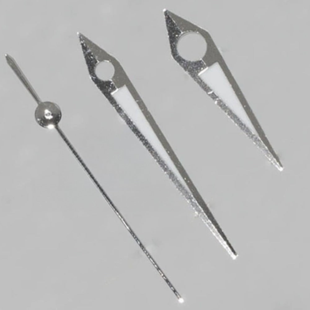 Silver trim green lume watch hands for Japan Made 8200 8205 movements, precise fit