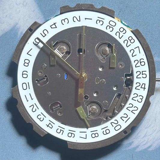 Swiss Made G10.211 quartz movement with 6 hands and date at 4 o'clock for watch repair parts.