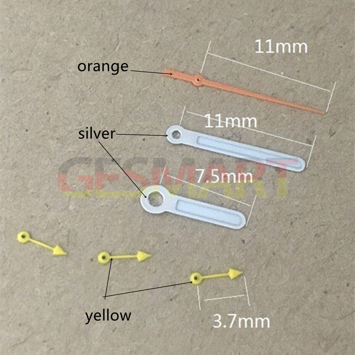 Aiguilles de montre rondes et pointues argentées de 11 mm pour Miyota OS10, OS20, OS60, OS80