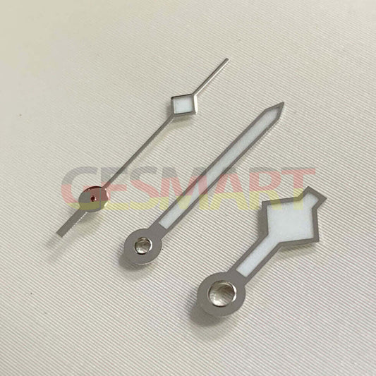 Blue luminous silver watch hands for NH35/NH36 movement, precise and stylish accessory.