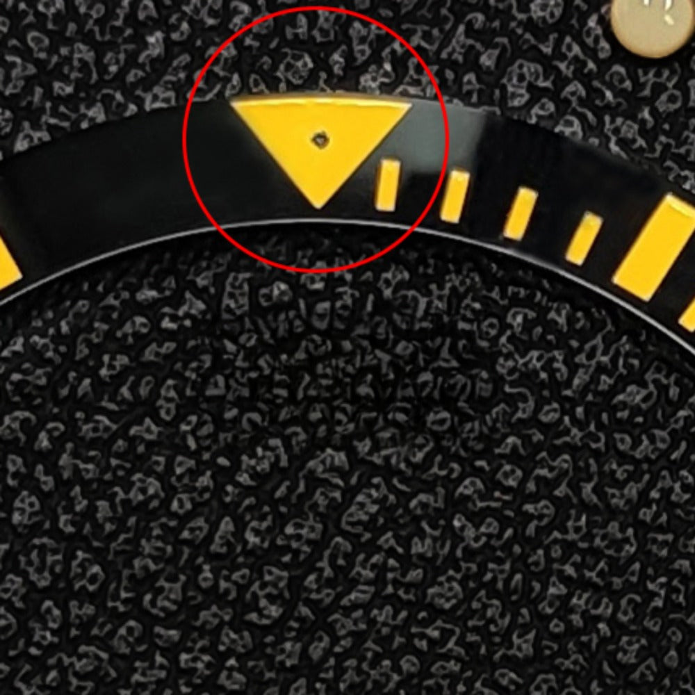 Set of 3 rose gold green lume pips, 2.3x0.4mm, compatible with RLX Submariner bezel for watch repair.