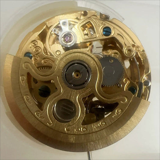 Hangzhou Made 2189 Golden Hollow Automatic Mechanical Movement 7 Hands