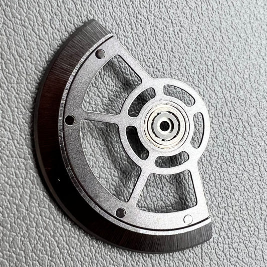 Black hollow rotor oscillating weight for China Made SL4802 mechanical watch movement, enhancing precision and style.