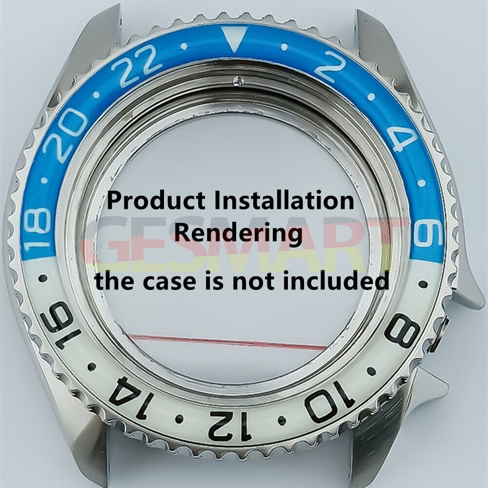 38mm dark orange and grey resin alloy watch bezel with blue lume for SKX007/SKX011.