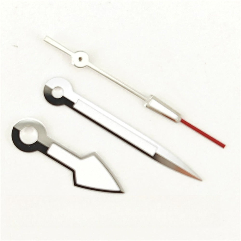 Aiguilles de montre peintes en blanc et vert fluo de 12,5 mm pour mouvement ETA2824 2836 PT5000
