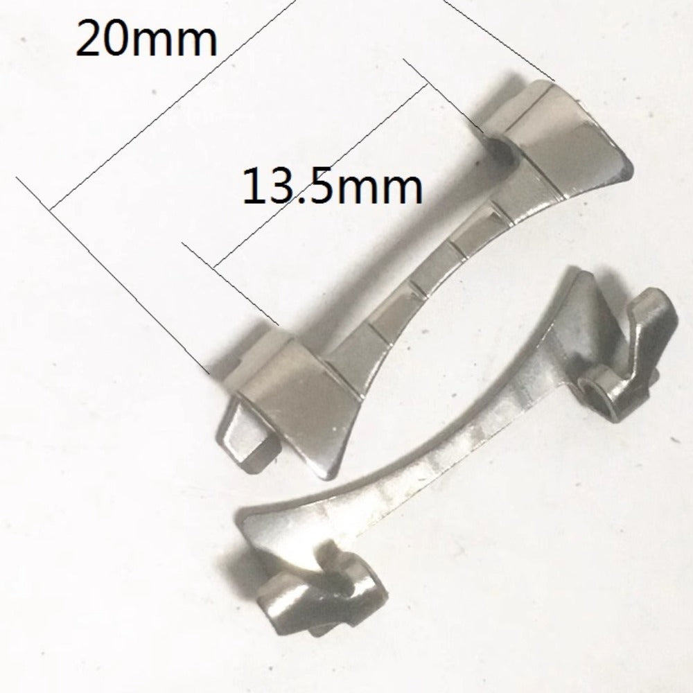 13.5x20mm Silver Steel Curved End Links Spring Bars Bracelet Watch Part#303