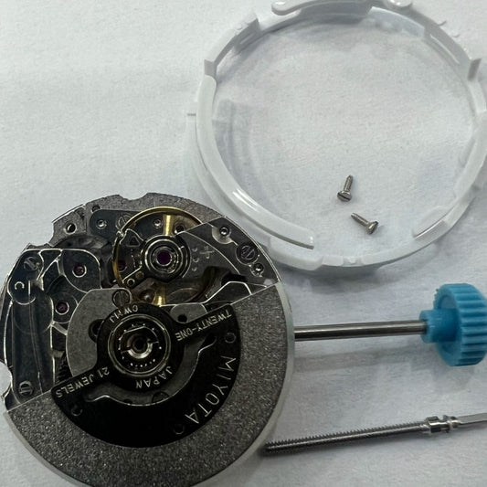 New Japan Miyota 6T15 automatic watch movement featuring rings and screws for precise timekeeping.