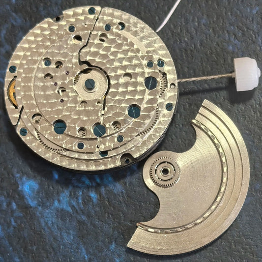 Silver Shanghai S-05A automatic watch rotor with mechanical movement by China Made, perfect for watch accessories.