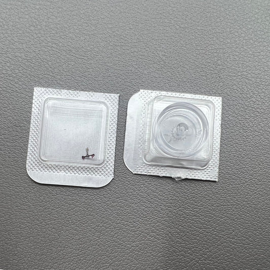 Swiss Watch Silver Metal 80-Hour Pallet Fork and Escape Wheel for C07.611 Movement, precise watch accessory.