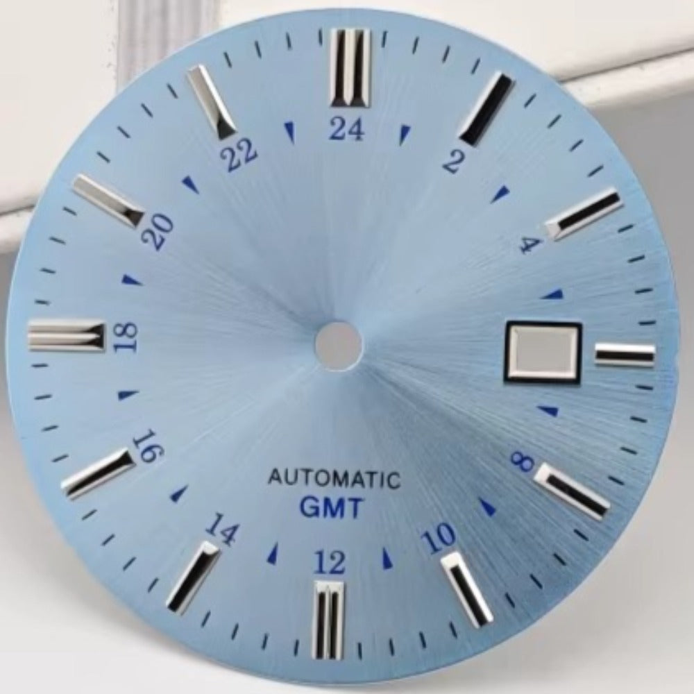Sky Blue 35mm solar terms watch dial, compatible with NH34 SBGJ249G, no logo, detailed design by Modified.