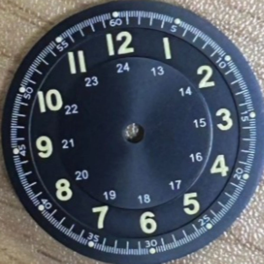 Black+Yellow 29mm Watch Dial For ETA2824 2836 Movement Green Lume