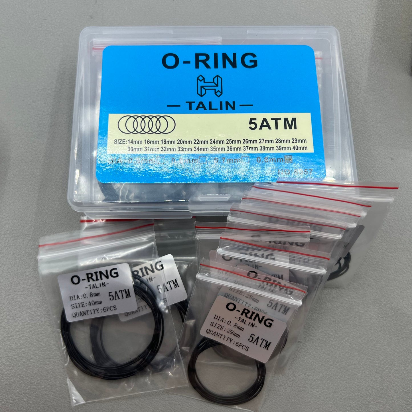 0.8mm 132 PIECES Rubber Silicone Watch Gasket O-Ring Back Case Assorted