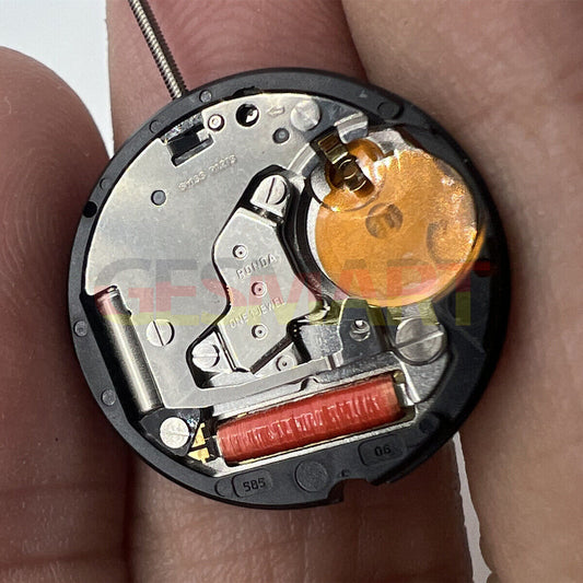 Ronda 585 Swiss quartz watch movement with date at 6, standard height for precise timekeeping