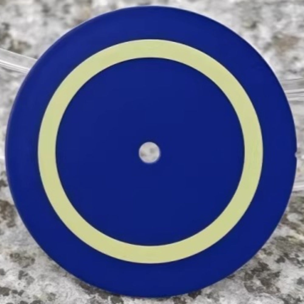 Blue and yellow 28.5mm circle watch dial for Miyota 8215 8200 movement, stylish accessory