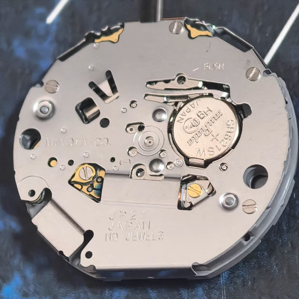 Japan Made Miyota JP21 quartz watch movement with 5 hands and small second, precise timekeeping by Miyota.