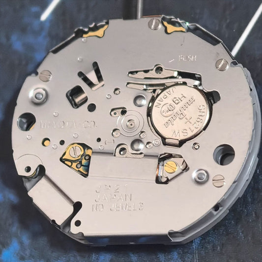 Japan Made Miyota JP21 quartz watch movement with 5 hands and small second, precise timekeeping by Miyota.