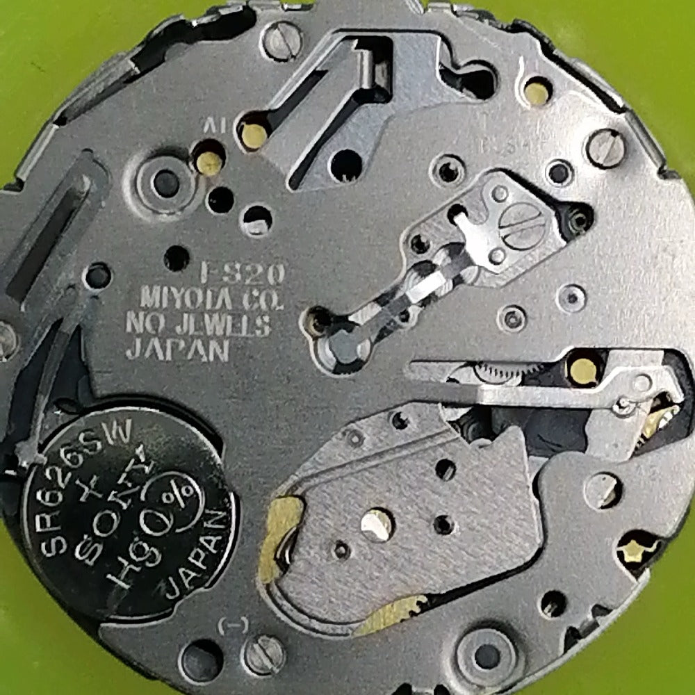 Japan Made FS20 Quartz Movement Date At 12 Multifunctional Black Disk Watch Part