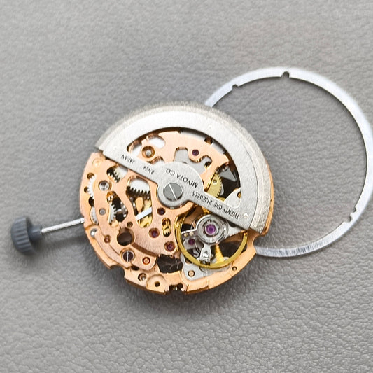 Genuine Miyota 8N24 Rose Golden Hollow Automatic Mechanical Movement