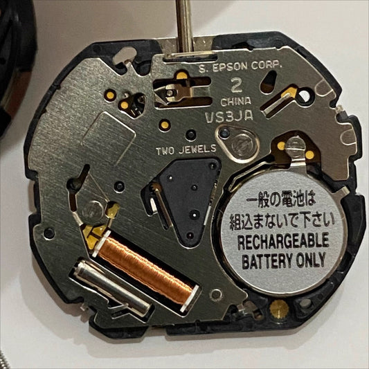 Japan Made VS3JA quartz watch movement by Citizen Eco-Drive, solar-powered precision for watch accessories.