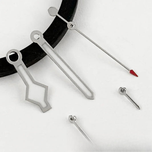 Silver Watch Hands with Green Luminous for VK63 VK64 5 Hands Quartz Movement