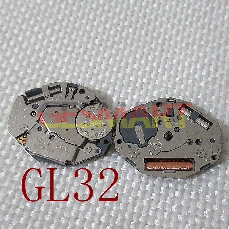 Miyota GL32 silver quartz watch movement, Japanese precision replacement for GL30, 1L32 model.