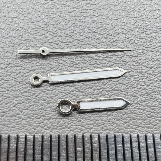 Silver trim green lume arrow hands set for Ronda 515 watch movement, 2 packs